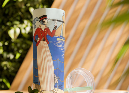 Costume de Yacht by George Barbier Skinny Tumbler with Straw, 20oz