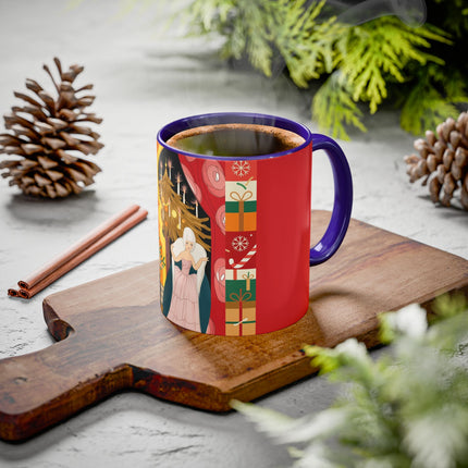 ❤️ The Lady Of The Candlelit Christmas Alcove Colorful Mug – Art Deco Holiday Elegance