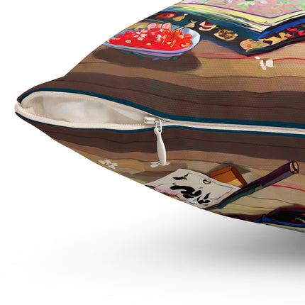 Owl's Magical Workshop Spun Polyester Square Pillow