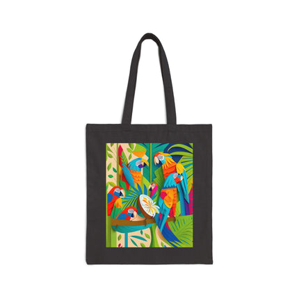 Colorful Macaws Cotton Canvas Tote Bag