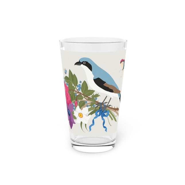 Bluebird & Butterfly Pint Glass – Spring Harmony & Delicate Beauty