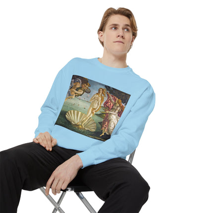 Birth of Venus by Sandro Botticelli Unisex Garment-Dyed Sweatshirt