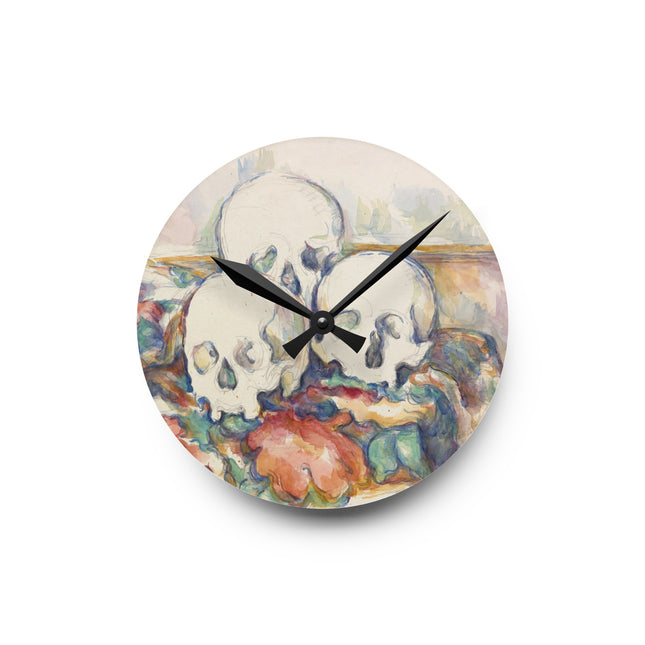 The Three Skulls by Paul Cézanne Acrylic Wall Clock, Round and Square