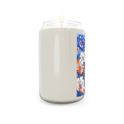🌸💙 The Lady Of The Blue Blossom Garden Scented Soy Candle – Art Deco Floral Elegance