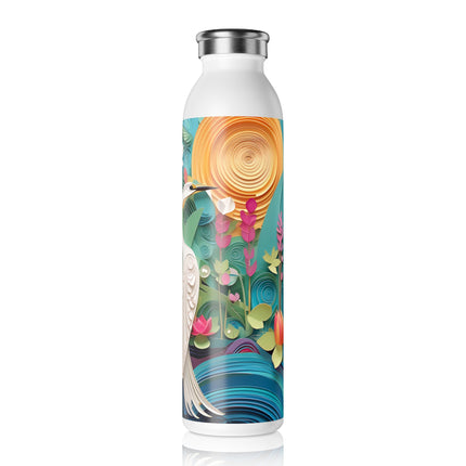 Elegant Egret Oasis Slim Water Bottle