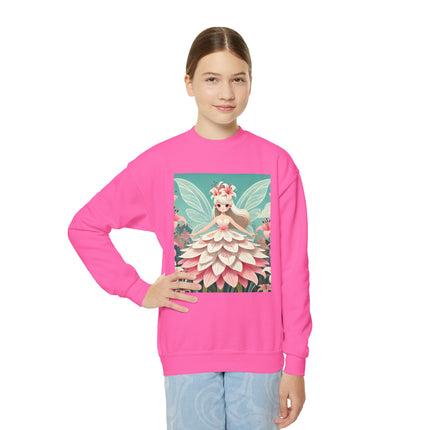 Lily Fairy in Bloom Youth Crewneck Sweatshirt – Grace, Renewal & Gentle Magic