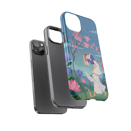 🌸☂️ The Lady Of The Falling Blossoms Phone Case – Art Deco Garden Whimsy