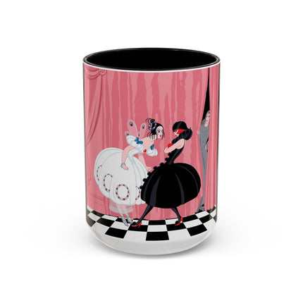 The Ladies Behind The Velvet Curtain Colorful Mugs – Art Deco Theatrical Elegance