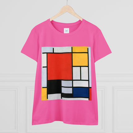 Composition with Red, Yellow, Blue, and Black by Piet Mondrian Women's Midweight Cotton Tee