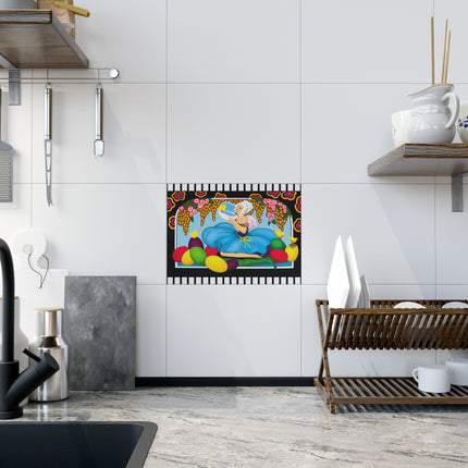 Blooms and Chicks Ceramic Tile