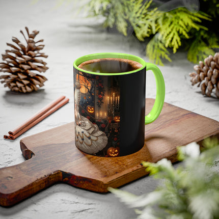 🌙🎃 The Moonlit Pumpkin Parlor Colorful Mug – Elegant Halloween Charm