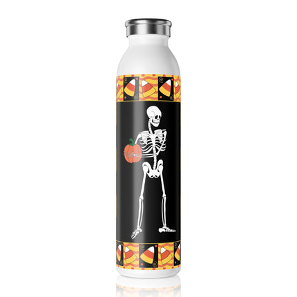 Candy Corn Skeleton Slim Water Bottle