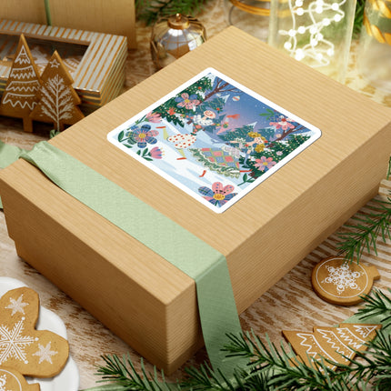 🎭🎄 The Christmas Harlequin Dance Kiss-Cut Sticker – Whimsical Holiday Fantasy