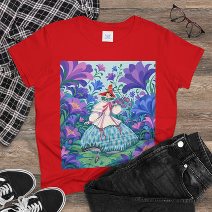 🌸🎶 The Garden Melody Cotton Tee – Art Deco Floral Whimsy
