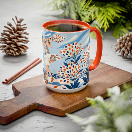 🌼🧡 The Polka Dot Wind Dancer Colorful Mug – Art Deco Fashion Whimsy