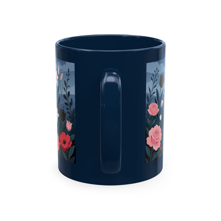 🌹🖤 The Lady Of The Midnight Rose Garden Ceramic Mug – Art Deco Floral Elegance