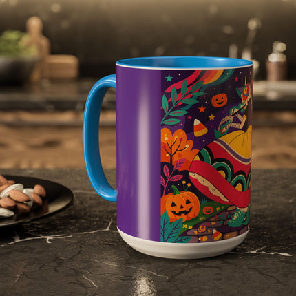 🌙🎃 The Lady Of Moonbeam Hollow Colorful Mug – Whimsical Halloween Charm