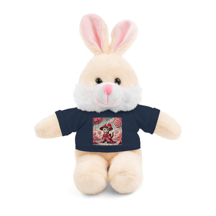 Whimsical Geisha Kitten in a Valentine Garden Stuffed Animals with Tee