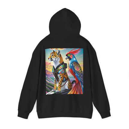 Cheetah and Parrot Cybernetic Duet – Heavy Blend™ Hooded Sweatshirt