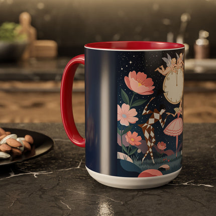🕛🌸 Midnight Waltz Before Christmas Colorful Mug – Art Deco Holiday Fantasy
