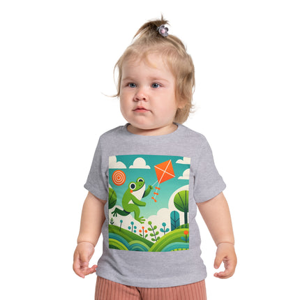 Young Frog’s Kite Adventure Baby T-Shirt – A Sky Full of Play