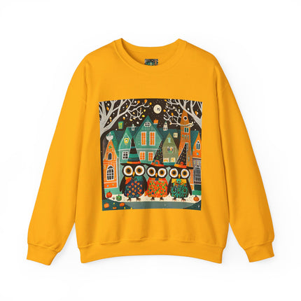Night of the Trick-or-Treating Owlets Unisex Heavy Blend™ Crewneck Sweatshirt