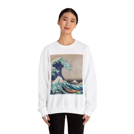The Great Wave off Kanagawa by Katsushika Hokusai Heavy Blend™ Crewneck Sweatshirt