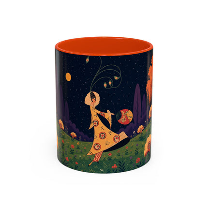 🌙🌼 The Moonlit Floral Dancer Colorful Mug – Art Deco Garden Fantasy
