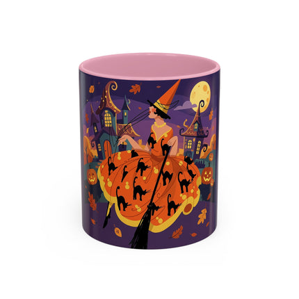 🐈‍⬛🎃 The Black Cat Witch Of Pumpkin Manor Colorful Mug – Whimsical Halloween Charm