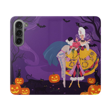🎭🌹 The Harlequin Rose Masquerade Flip Case – Theatrical Halloween Romance