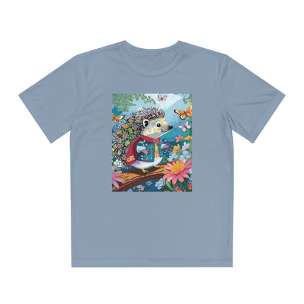 Cute Hedgehog Youth Competitor Tee – Garden Adventure & Whimsical Charm
