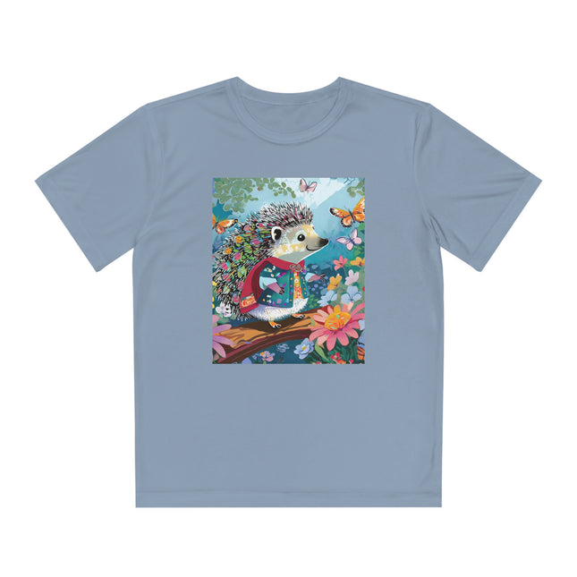 Cute Hedgehog Youth Competitor Tee – Garden Adventure & Whimsical Charm