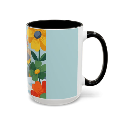 ❄️🌼 The Winter Flower Wanderer Colorful Mug – Colorful Art Deco Snow Fantasy