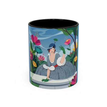 The Lady Of The Secret Garden Colorful Mugs – Art Deco Botanical Elegance