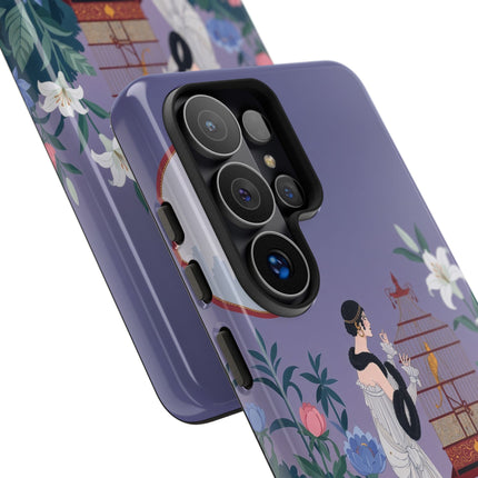 🌸🐦 The Lady Of The Garden Birdcage Phone Case – Art Deco Floral Elegance