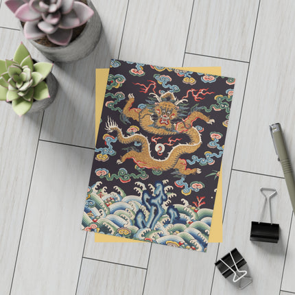 Rank Badge with Dragon with Deer Hooves Postcards (envelopes included) - Bundles of 10, 30, 50 Pieces