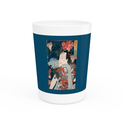 Modern Gallants with Morning Glories by Tsukioka Yoshitoshi Ceramic Shot Glass