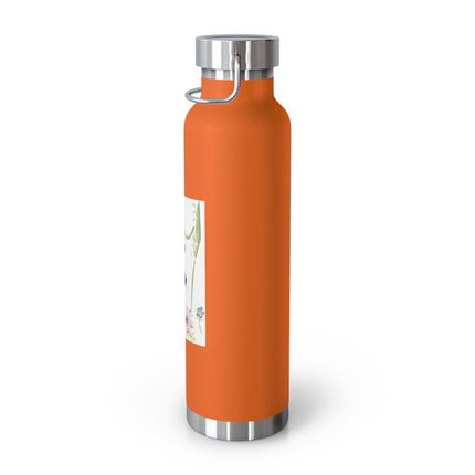 Blooming Splendor: A Floral Transformation Copper Vacuum Insulated Bottle, 22oz