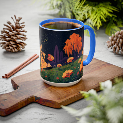 🌙🌼 The Moonlit Floral Dancer Colorful Mug – Art Deco Garden Fantasy