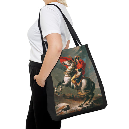 Napoleon Crossing the Alps by Jacques-Louis David Tote Bag (AOP)