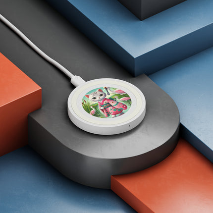 Geisha Kitten Strolls Among the Spoonbills Quake Wireless Charging Pad