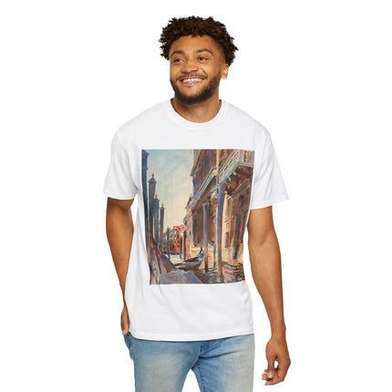 Gondola Moorings on the Grand Canal by John Singer Sargent  Unisex Garment-Dyed T-shirt