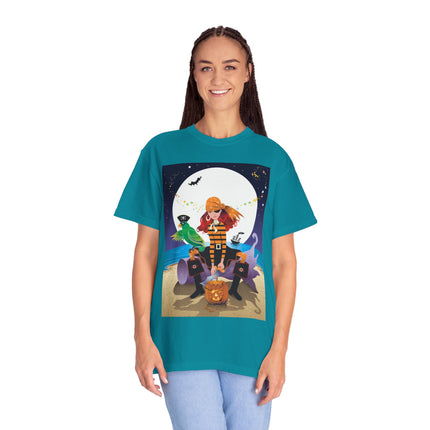Moonlit Pirate Halloween Unisex Garment-Dyed T-shirt