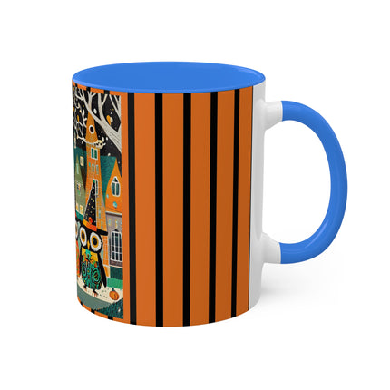 Night of the Trick-or-Treating Owlets Colorful Mugs, 11oz