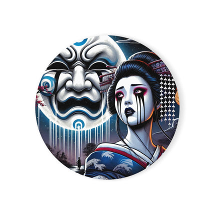 Geisha’s Black Ink Tears Cork Back Coaster