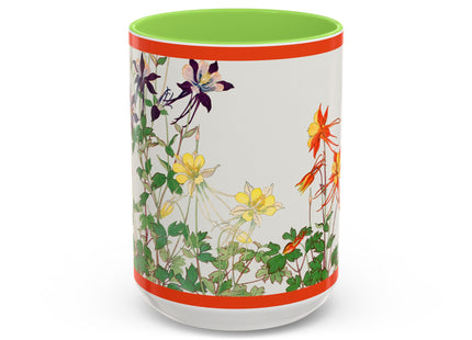 Aquilegia Flowers by Tanigami Kônan Colorful Mugs (11oz, 15oz)