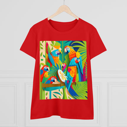 Colorful Macaws Women's Midweight Cotton Tee