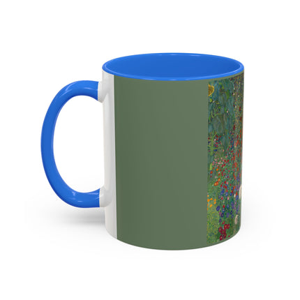 Farm Garden with Sunflowers by Gustav Klimt Colorful Mugs (11oz, 15oz)