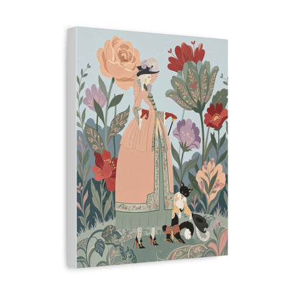🌹🐈 The Lady And Puss In Boots Placemat – Art Deco Floral Whimsy