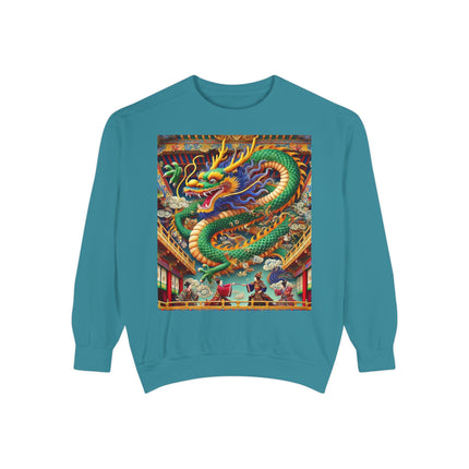 Tibetan Dragon Over Kabuki Duel Sweatshirt